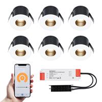 HOFTRONIC™ 6x Betty witte Smart LED Inbouwspots complete set - Wifi & Bluetooth - 12V - 3 Watt - 2700K warm wit