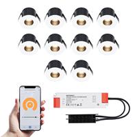HOFTRONIC™ 10x Betty witte Smart LED Inbouwspots complete set - Wifi & Bluetooth - 12V - 3 Watt - 2700K warm wit