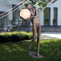 Gartentraum.de Bronze Gartenstatue mit Glaskugel - Künstleredition - Der Mondsüchtige