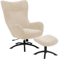 pkline Talgarth Sessel Relaxsessel mit Hocker cremefarben, schwarz 11-0000095922