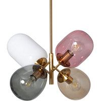 Lampenbaas Moderne hanglamp - Goud - voor binnen - Landelijke - Landelijk - met 4 lichtpunten - eetkamer - slaapkamer - pendellamp - l:48cm - E27 fitting - excl. lichtbron