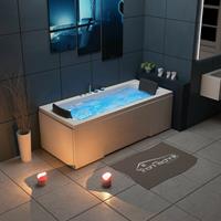 Tronitechnik Badewanne IOS mit Whirlpool 170cmx75cm, Acrylwanne für zwei Personen, Whirlpoolwanne mit Armatur, freistehend und vormontiert, Indoor
