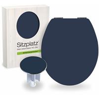SITZPLATZ Badezimmer-Set Motiv Cupo | WC-Sitz mit Absenkautomatik | Gloss Toilettendeckel mit Holzkern | Design-Excenterstopfen 64 mm | Großer