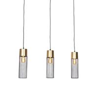 QAZQA Design hanglamp zwart met goud 3-lichts - Maura