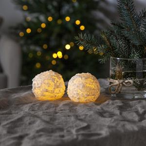 Star Trading LED Kerze Snowball in Weiß 2x 0,03W
