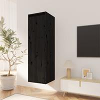  Wandkast 30x30x100 cm massief grenenhout zwart