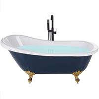 BELIANI Vrijstaand bad, CAYMAN, 170x76cm, blauw met goudkleurige poten