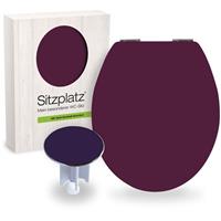 SITZPLATZ Badezimmer-Set Motiv Disteso | WC-Sitz mit Absenkautomatik | Gloss Toilettendeckel mit Holzkern | Design-Excenterstopfen 64 mm | Gro&sz