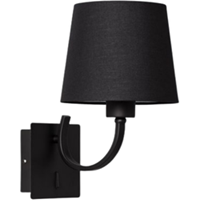 Bussandri Industriële Wandlamp - Metaal - Industrieel - E27 - L:25cm - Voor Binnen - Woonkamer - Eetkamer - Slaapkamer - Wandlampen - Zwart