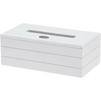 Bellatio Design Tissuedoos/tissuebox Wit Rechthoekig Van Mdf 25 X 13 X 9 Cm - Tissuehouders