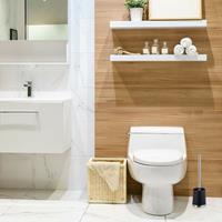 RELAXDAYS 10 x WC-Garnitur, Kunststoff WC-Bürstenhalter mit Toilettenbürste, stehend, wechselbarer Bürstenkopf, 37cm, schwarz