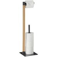 RELAXDAYS Toilettenpapierhalter, Ständer für 4 Ersatzrollen, stehender Klopapierhalter, HBT 73x20x20 cm, anthrazit/natur - 