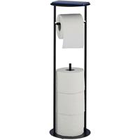 RELAXDAYS Toilettenpapierhalter mit Ablage, Aufbewahrung von 3 Ersatzrollen, Klopapierhalter, HxD: 59,5x17,5 cm, schwarz - 