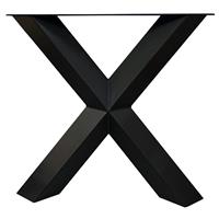 Furniture Legs Europe Zwarte stalen X-diamant tafelpoot 72 cm (koker 10 x 10)
