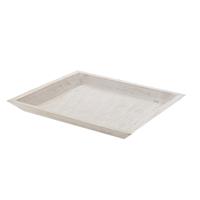 Houten kaarsenbord/plateau vierkant wit 30 x 30 cm -