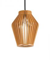 Groenovatie Houten Design Hanglamp, E27 Fitting, â20cm, Naturel