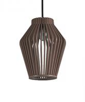 Groenovatie Houten Design Hanglamp, E27 Fitting, â20cm, Zwart