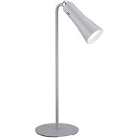 BES LED Led Bureaulamp - Trion Moxi - 2w - Warm Wit 3000k - Oplaadbaar - Rond at Grijs - Aluminium