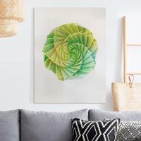 Bilderwelten Leinwandbild Blumen - Hochformat Wasserfarben - Spiral Aloe