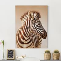 Bilderwelten Leinwandbild Tiere - Hochformat Zebra Baby Portrait