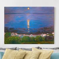 Bilderwelten Leinwandbild - Querformat Edvard Munch - Sommernacht am Meeresstrand