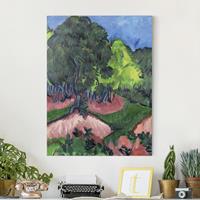 Bilderwelten Leinwandbild Kunstdruck - Hochformat Ernst Ludwig Kirchner - Landschaft mit Kastanienbaum