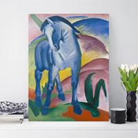 Bilderwelten Leinwandbild Kunstdruck - Hochformat Franz Marc - Blaues Pferd