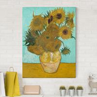 Bilderwelten Leinwandbild Kunstdruck - Hochformat Vincent van Gogh - Vase mit Sonnenblumen