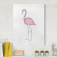 Bilderwelten Leinwandbild Kinderzimmer - Hochformat Flamingo Line Art