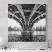 Bilderwelten Leinwandbild Architektur & Skyline - Quadrat Under The Iron Bridge