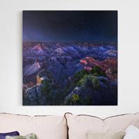 Bilderwelten Leinwandbild Berg - Quadrat Grand Canyon Night
