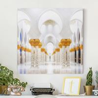Bilderwelten Leinwandbild Architektur & Skyline - Quadrat Moschee in Gold