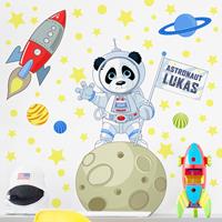 Klebefieber Wandtattoo Kinderzimmer Astronaut Panda