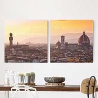 Bilderwelten 2-teiliges Leinwandbild Architektur & Skyline Florenz