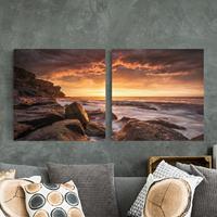 Bilderwelten 2-teiliges Leinwandbild Strand Cape Solander