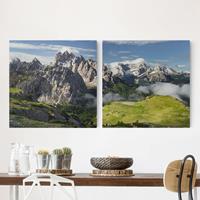 Bilderwelten 2-teiliges Leinwandbild Natur & Landschaft Italienische Alpen