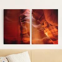 Bilderwelten 2-teiliges Leinwandbild Natur & Landschaft - Querformat Antelope Canyon