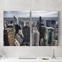 Bilderwelten 2-teiliges Leinwandbild Architektur & Skyline - Querformat Mitten in New York
