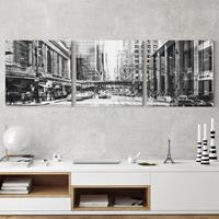 Bilderwelten 3-teiliges Leinwandbild Architektur & Skyline NYC Urban schwarz-weiß
