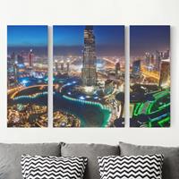 Bilderwelten 3-teiliges Leinwandbild Architektur & Skyline - Querformat Dubai Marina