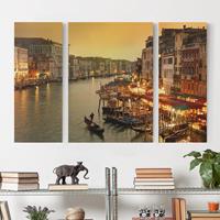 Bilderwelten 3-teiliges Leinwandbild Architektur & Skyline - Querformat Großer Kanal von Venedig