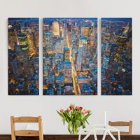 Bilderwelten 3-teiliges Leinwandbild Architektur & Skyline - Querformat Midtown Manhattan