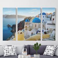 Bilderwelten 3-teiliges Leinwandbild Architektur & Skyline - Querformat Santorini
