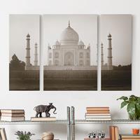 Bilderwelten 3-teiliges Leinwandbild Architektur & Skyline - Querformat Taj Mahal