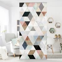 Bilderwelten Raumteiler Muster & Textur Aquarell-Mosaik mit Dreiecken I