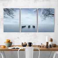 Bilderwelten 3-teiliges Leinwandbild Natur & Landschaft - Querformat Ruhe auf dem See