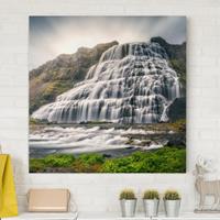 Klebefieber Leinwandbild Berg Dynjandi Wasserfall