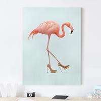 Bilderwelten Leinwandbild Flamingo mit High Heels