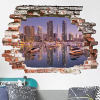 Bilderwelten 3D Wandtattoo Dubai Skyline und Marina