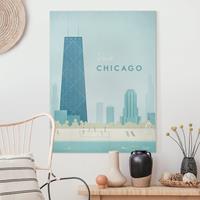 Bilderwelten Leinwandbild Reiseposter - Chicago